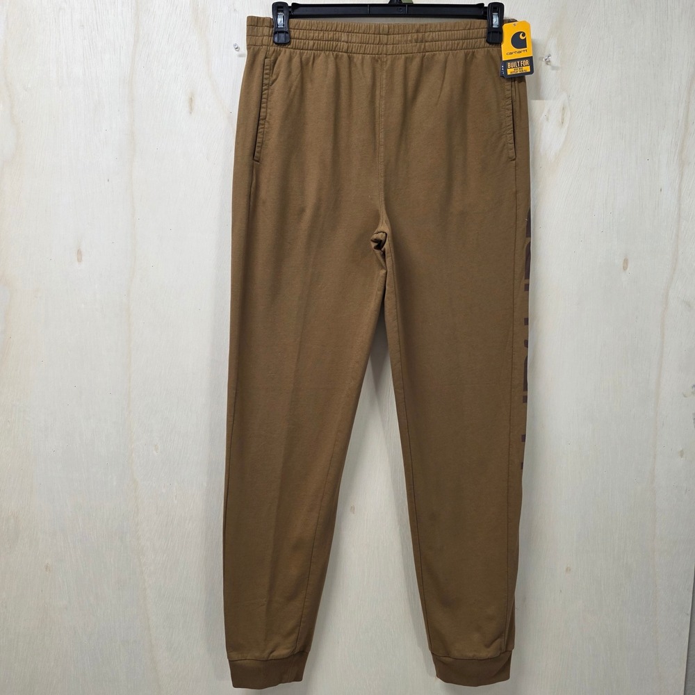 Carhartt Boys XL 18-20 Brown Cotton Logo Graphic Jogger Sweatpants NEW